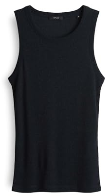 OPUS Damen Top | Geripptes Tanktop ILESSO Sparkle Slim mit Glitzer Effekt Coal Blue, 36