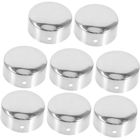 EXQUIMEUBLE 8pièces Embouts Acier Inoxydable Pour Rampe Escalier Capuchons Ronds Pour Main Courante Accessoires De Railing Faciles à Installer Finitions Polies Et Résistantes