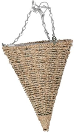 Abaodam Geflochtener Blumen-Pflanzkorb zum Aufhängen, elegantes Dekor für Sukkulenten, Veilchen, Pflanzen für Balkon, Garten, Wohnräume, einzigartiges modernes Design