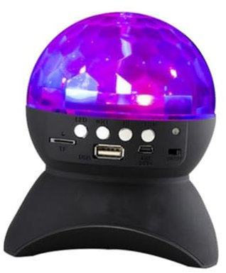 Sosoport Rotating Stage Light Square Dance Sound Speaker Mini Led Wireless Speaker Led Wireless Light Stage Lighting Disco Ball Party Fm Radio USB Stereo Memory Function