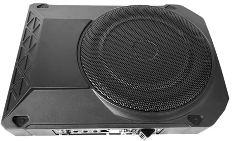 CISSIYOG 800W Aktivsubwoofer, 10 Zoll Slim Untersitz-Auto-Subwoofer, Leistungsstarker Gehäuse Subwoofer mit Controller für Auto-LKW-Wohnmobil, 2.5 Ohm