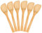 JEVX Paletas de Madera de Bambú para Cocina – 6 Piezas Paletas, Pala de Madera Natural, Removedor 30cm Ecológico Resistente al Calor, para Sartenes y Ollas Antiadherentes, Cocina Sostenible