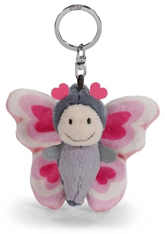NICI Schlüsselanhänger Love Schmetterling 6cm - pink - Treuer-Plüschbegleiter für Rucksack oder Tasche, Schlüsselhalter für klein und Groß | 62624