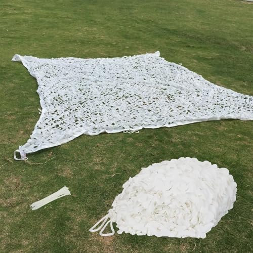 WZDXFNLD Filet Camouflage Blanc Renforcé, Treillis De Protection Solaire De Chasse, Voile De Camouflage Décoration Militaire, Toile Camouflage Léger Et Durable, Protection Jardin(3m x 4m)