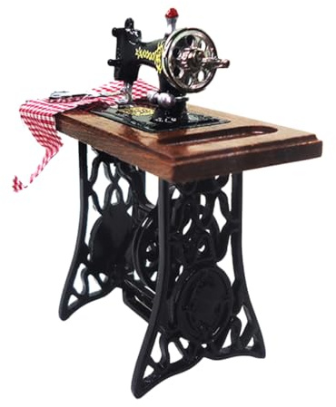Supvox Mini Nähmaschine Dekoration für Puppenhaus Miniatur Wohnaccessoire Deko für Mini Hausmodelle für Sammler und DIY Projekte
