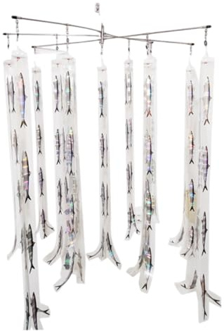 Offshore Fishing Gear, Stainless Steel Fishing Spreader Bar 156 Holographic Strips Saltwater Dredge Teaser for Tuna, Marlin