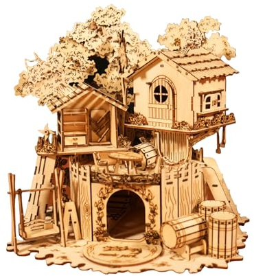 Music Park Puzzle 3D pour adultes - Cabane d'arbre miniature - Kit de modélisation - Pour adultes et adolescents - Anniversaire de Noël