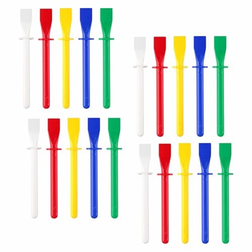 20 Stück Leimverteiler, Kleberschichtblatt Plastikfarbe Schaber | Kleber Applikator Pinsel für Diy Malerei Und Handarbeiten, 5 Farben