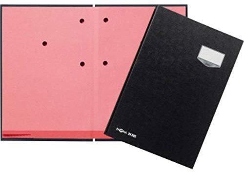 Pagna 24202-04 Unterschriftsmappe, 20-teilig mit ECO-Einband, rosa Löschkarton schwarz