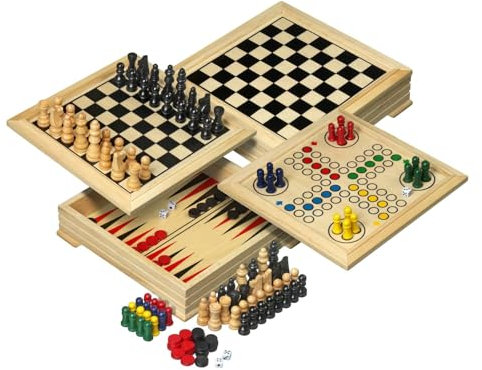 Philos 3104 - Holz-Spielesammlung Reise, mit verschiedenen Spielmöglichkeiten