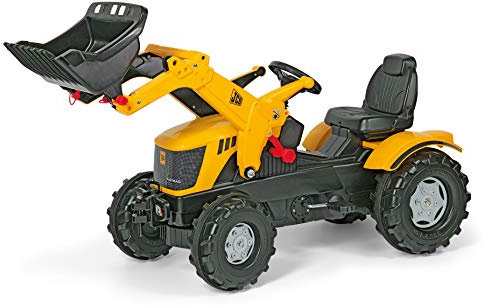Rolly Toys 611003 - rollyFarmtrac JCB 8250 Tretfahrzeug (für Kinder ab drei Jahre, Flüsterlaufreifen, verstellbarer Sitz, Front- und Heckkupplung), Groß