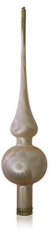Lauschaer Glas Christbaumschmuck Spitze Eislack Champagner d 6cm Christbaumschmuck Weihnachtsbaumschmuck mundgeblasen