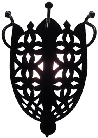 Orientalische Wandlampe Suna handgefertigt aus Eisen in Schwarz 25 cm