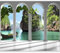 murando - Papier peint panoramique moderne 400x280 cm - Revêtement mural décoration pour chambre salon - Design unique et moderne - Vert blanc - Colonnes mer nature paysage eau 10110903-13