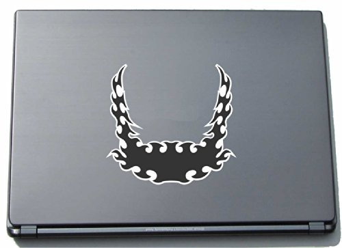 INDIGOS UG Laptop Aufkleber Horn Tribal Feuer 153mmx150mm - Laptopaufkleber selbstklebend - Notebook - Laptopfolie für Deckel