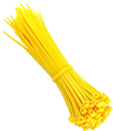 KafTon Pack of 100 Yellow Cable Zip Ties, UL Nylon, Perfect for PC, Bicycle Tie Wrap DIY Home Wire Vegetable Garden Office (100mm x 2.5mm) Yellow