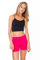 FUTURO FASHION® - Short Moulant de Yoga - Coton très Doux/Extensible - Tailles 36 à 50 - PSL5 - Rose - 38