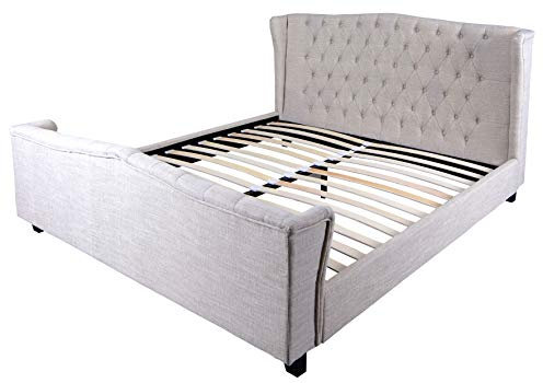 unbekannt Englisches Ehebett Chesterfield Bett Polsterbett hohes Kopfteil 180x200cm fha026 Palazzo Exklusiv