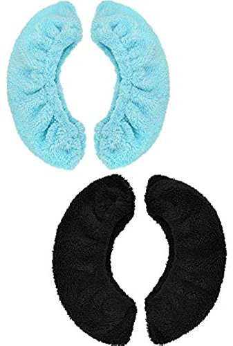 Blulu 2 Paar Schlittschuhe Schlittschuhe Kufenschoner für Hockeyschlittschuhe, Eiskunstlaufschuhe und Schlittschuhe (schwarz und hellblau, Größe L)