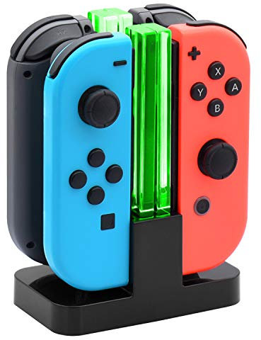 FYOUNG 4 en 1 Chargeur pour Compatible avec Joy Con pour Switch & OLED Model, Station de Charge pour Pro Manettes