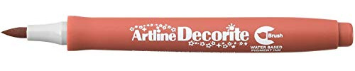 Artline 'Decorite' Brown Brush Marker Pen for Card, Glass, Metal and Plastic