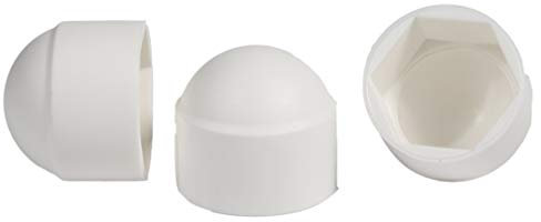 M10 (17mm Wrench) White Plastic Nut and Bolt Protective Dome Cover Caps (Pack of 10) A07B/1