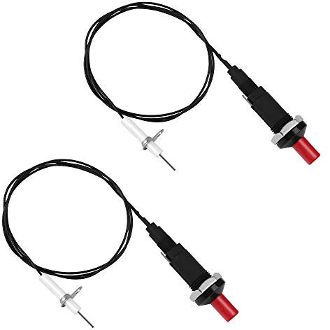 Ledoo Gas Zünder,2Pcs Piezozünder Zündnadel,Push Botton Piezo Zünder, Funkenzünder,Piezozünder Set mit Druckknopf für Gasgrill Bräter Gas Heizer