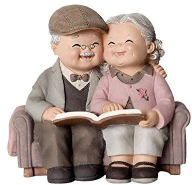 Muamaly Valentinstag Jubiläum Hochzeit Harz Figuren Mode Opa und Oma Handgemalte Bunte Keramik süße Figuren