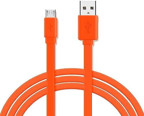 Aiivioll Micro USB compatible JBL Flip 2/3/4, Charge 2/3, Pulse2, pour haut-parleur Logitech UE Boom 22 AWG téléphones Android plat de rechange Micro Câble rapide (1 M/Orange)