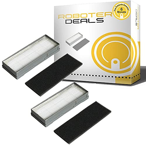 Roboter Deals - Feinstaub Filter, Ersatzfilter (2 Stück) für Ecovacs Deebot M88 (ersetzt D-S672). 100% passend, geprüft durch die Roboter Deals Staubsaugroboter Werkstatt.