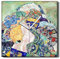 Coloray Uhr auf Leinwand Ohne tickendes Geräusch 30x30cm Wand Uhr Dekoration Wohnzimmer Segeltuch - Baby-Wiege Gustav Klimt