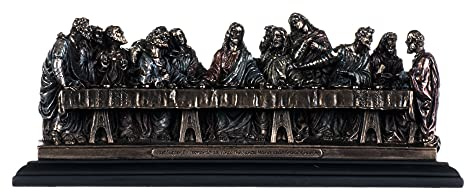 BeautifulGreekStatues Das letzte Abendmahl Jesus Christus Leonardo da Vinci Bronze-Finish 25,4 cm