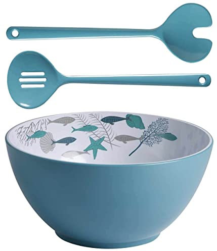 Marine Business Coastal Saladier plat en mélamine avec couverts 25 cm