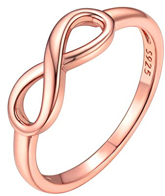ChicSilver Anello Donna Rosa Argento 925 Anelli Infinito Oro Rosato Anello Donna Misura 14 con Confezione Regalo