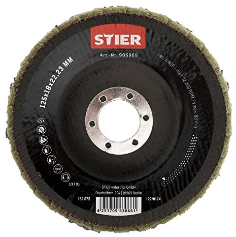 STIER Vlies Fächerschleifscheiben 125 x 18 x 22,23 mm fein 5 Stk.