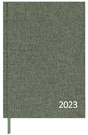 Idena 13878 - Terminkalender 2023, olivgrün, DIN A5, 192 Seiten, 1 Woche auf 1 Seite, Agenda