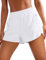 CRZ YOGA Damen Kurz Sporthose Laufhose High Waist Fitness Sport Shorts Kurze Hose mit Reißverschlusstasche Weiss 40