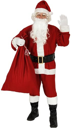 Foxxeo dunkelrotes Weihnachtsmannkostüm Gr S - XXXXL, Größe:XXXL