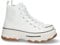 shoes&blues.es 72931-Zapatilla Abotinada de Plataforma para Mujer, Comoda, Estilo Bamba, Material de Lona, y Cierre de Cordones. Talla 37 Blanco