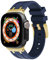 VeveXiao Correa resistente de diseño de lujo compatible con Apple Watch Ultra Band de 49mm 45mm 44mm 42mm, correa de silicona impermeable de repuesto para iWatch Series 8 7 6 5 4 3 2 1 SE, Azul dorado