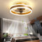 Reversibile Ventilatore da Soffitto con Luce e Telecomando Silenzioso 6 Velocita Camera LED Lampada Ventilatore Soffitto Soggiorno Moderno 24W Dimmerabile Plafoniera con Timer, Oro 40CM