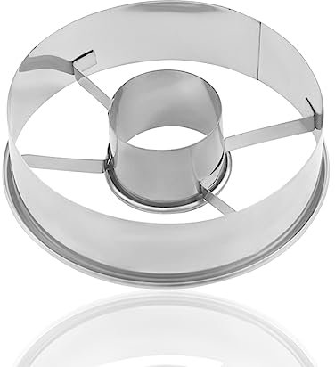 Ensemble d'emporte-pièces en acier inoxydable pour beignets de 8,9 cm avec centre amovible – Crumble, coupe-pâte à biscuits et séparateur – Idéal pour les beignets et pâtisseries faits maison