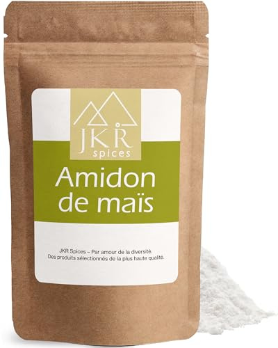 JKR Spices® Maisstärke Pulver 250g | Glutenfreie Speisestärke zum binden | Feine Stärke zum Andicken von Saucen, Suppen und Cremes | Wiederverschließbar | Corn Starch |