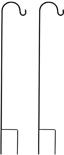 VENEKA 2 x Schäferhaken, rostbeständig, Gartenstecker für den Außenbereich, Metall, Pflanzenständer, Kleiderstange, 120 x 10 x 1 cm