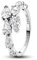 PANDORA Timeless Glitzernder Überlappender Band-Ring aus Sterling Silber mit Cubic Zirkoniastein verziert, Größe: 54, 193004C01-54