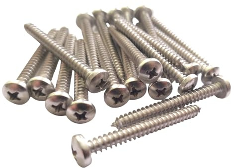 4.2mm x 25mm Pozi Pan Self-Tapping Screws - Marine Grade Stainless Steel (Pack of 20)