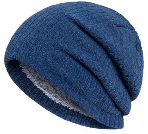 Mütze, Handschuhe, Schal, Winter, warme Strickmütze, gestreift, kalte Mütze, Wollmütze, Kopfumfang, Hunderte Handschuhe, Schal, Set für Damen, blau, Einheitsgröße