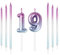 Mciskin 19th Birthday Number Kerzen Dekorationen Bunte 19 Kerze mit Rosa Lila Lange Kerzen Kuchen Kerzen Kuchen Topper Dekorationen für Jungen Mädchen Männer Frauen Geburtstagsfeier Hochzeit Jubiläum