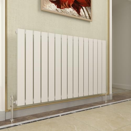 GY Bath Horizontal Radiator White Flat Panel Designer 600x1020mm Single Modern Central Heating Rads