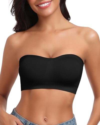 LEYSHE Reggiseno Senza Spalline per Donna Reggiseno a Fascia Imbottito Reggiseno a Tubo Senza Cuciture Top a Fascia Antiscivolo